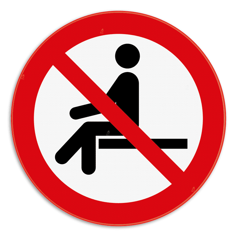 Verbodsbord - Verboden te zitten - pictogram P018