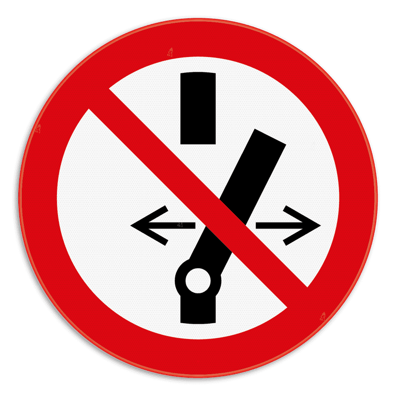 Panneau d'interdiction - P031 - Ne pas modifier la position de l’interrupteur