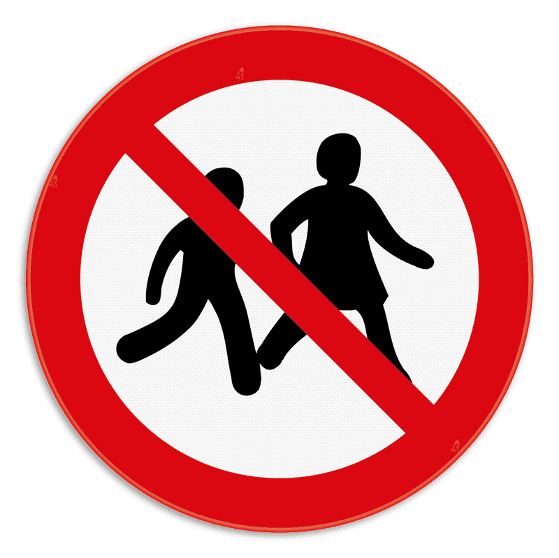 Verbodsbord - Verboden voor kinderen - pictogram P036
