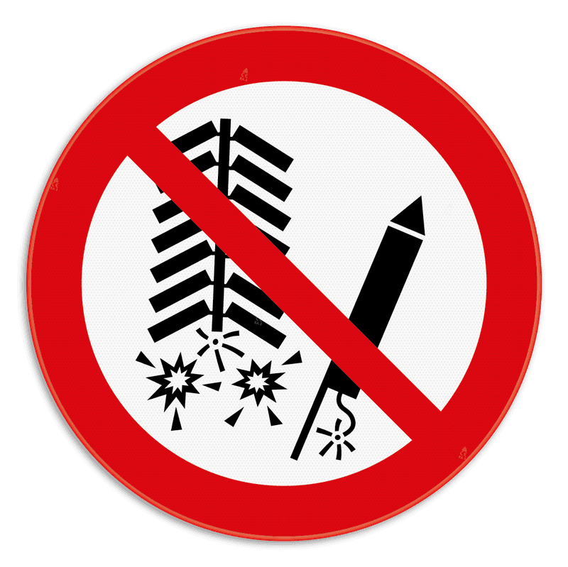 Panneau d'interdiction - P040 - Interdiction d’allumer des artifices de divertissement