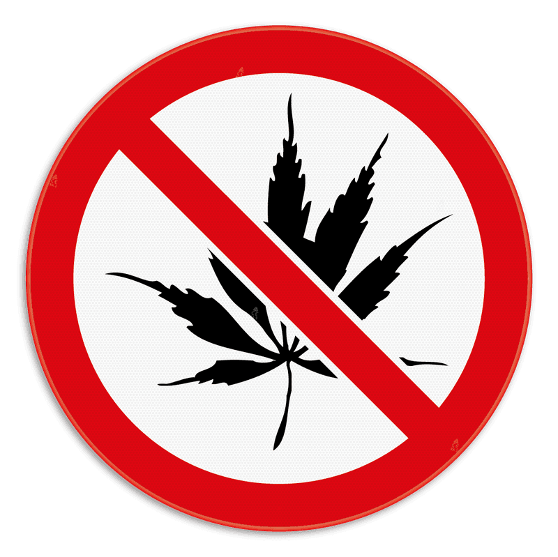 Verbodsbord - Drugs verboden