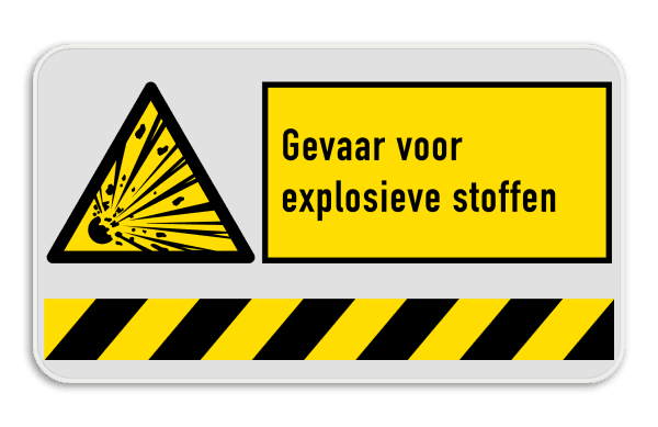 Veiligheidsbord explosieve stoffen | 1 Pictogram + banner