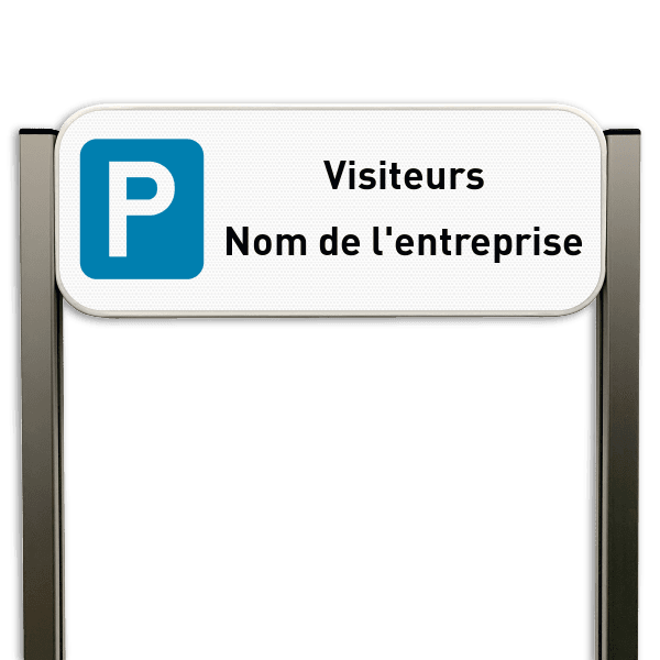 Panneau de parking visiteurs avec poteaux en aluminium