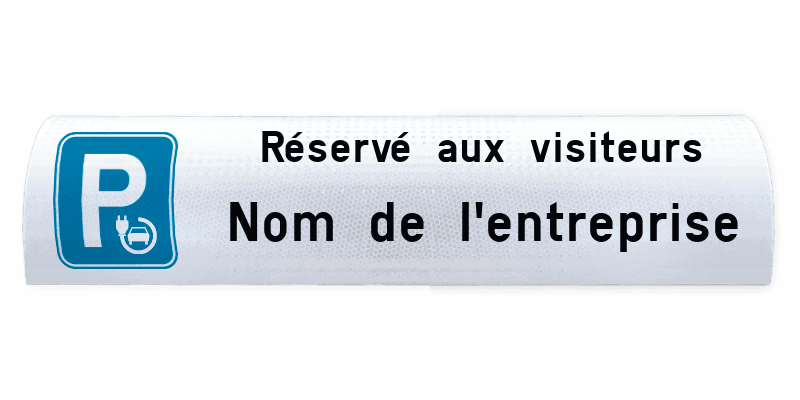 Panneau voiture électrique  pour butée de parking en béton