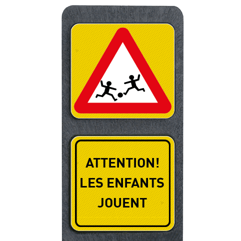 Piquet signalétique « Les enfants jouent » - 1250mm