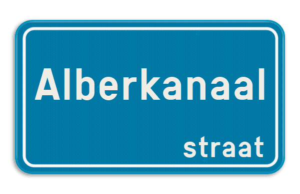 Belgisch straatnaambord gepersonaliseerd blauw 400x200mm