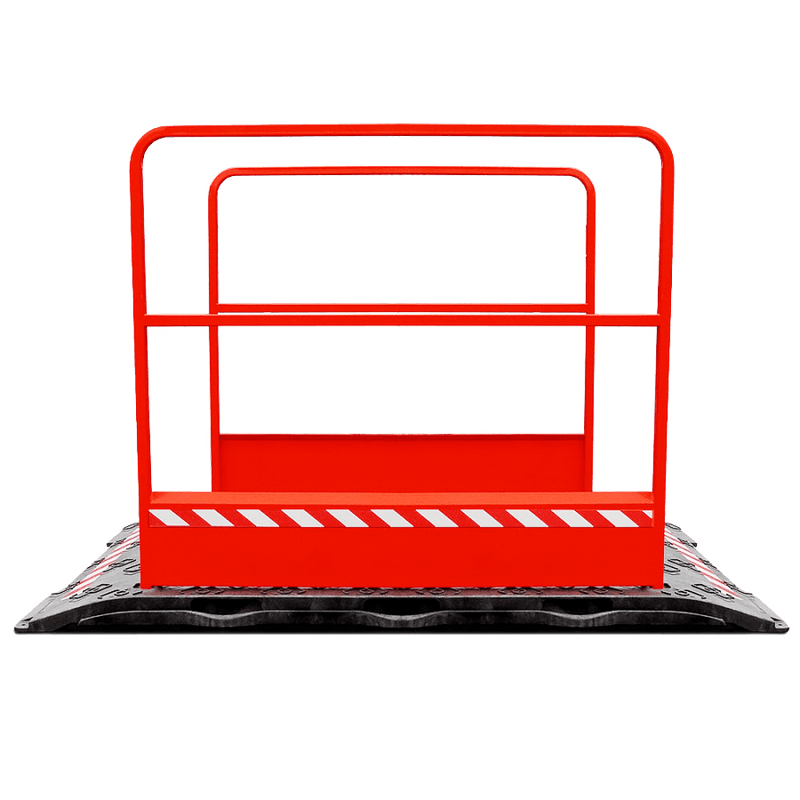 Kunststof loopbrug met leuning - rood - 1700x1000mm