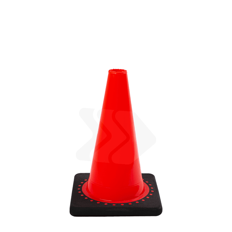 Verkeerspion 300mm oranje met verzwaarde voet van gerecycled kunststof