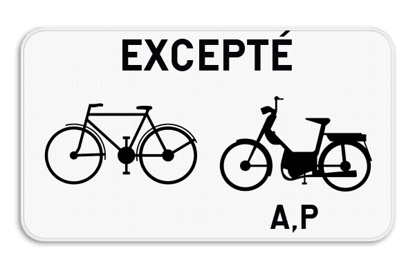 Panneau SB250 - M12 - Excepté cyclistes et cyclomoteurs de classe A