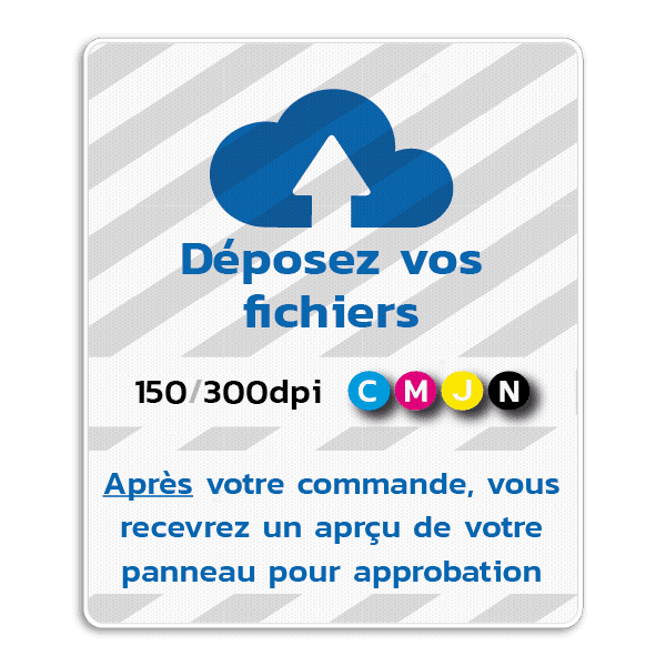 Panneau d'information 1100x1300 réfléchissant avec votre propre impression