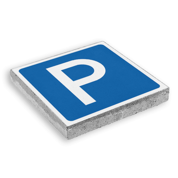 Beton-Symbolplatte Parkplatz – 300 × 300 × 40 mm