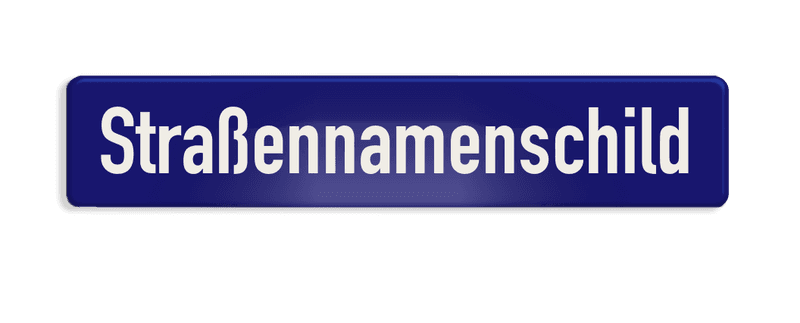 Straßennamenschild 1000x200mm - 1 Zeile ohne Rand