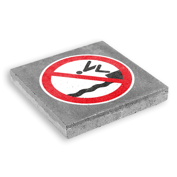 Dalle de signalisation - 300x300mm - Ne pas plonger