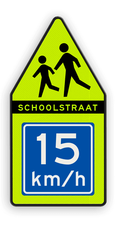 SCHOOLSTRAAT verkeersbord 700x1400mm met adviessnelheid - reflecterend