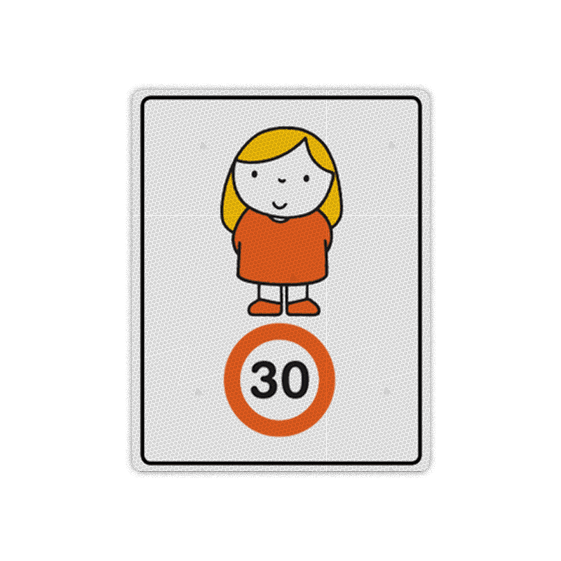 Sticker reflecterend - Dick Bruna snelheid - meisje met oranje jurkje