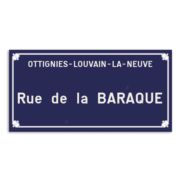 Personaliseerbaar Straatnaambord – Ottignies-Louvain-la-Neuve-stijl