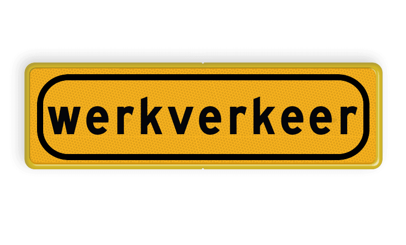 Onderbord met tekst werkverkeer - OB808t