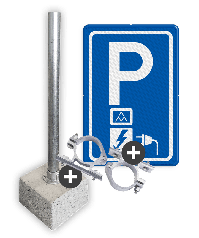 Actiepakket Charge Amps - bord + paal + beugelset