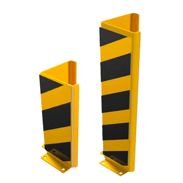 Protection d’angle renforcée en acier 160 x 160 x 6 mm – Jaune/noir