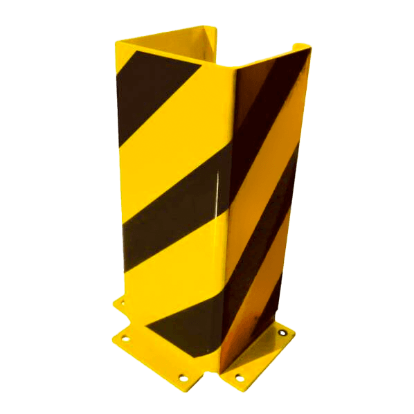 Protection de montant en acier profilé U 160 x 160 mm – Jaune/noir