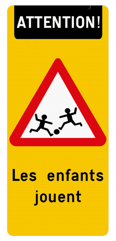 Autocollant réfléchissant pour conteneur - Les enfants jouent - 350 x 800 mm