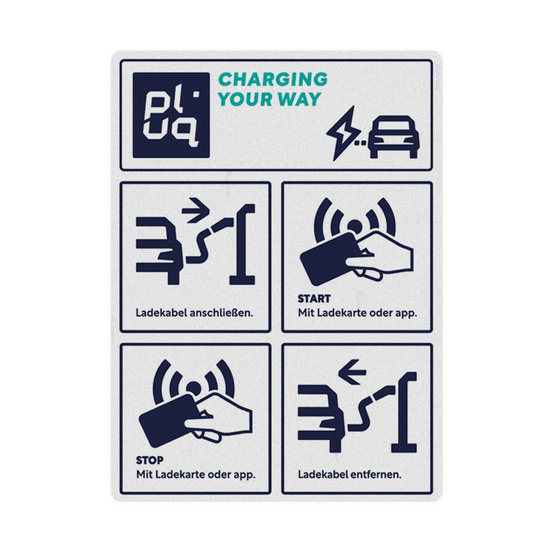 Instructiesticker Pluq (DE) - 100x135mm