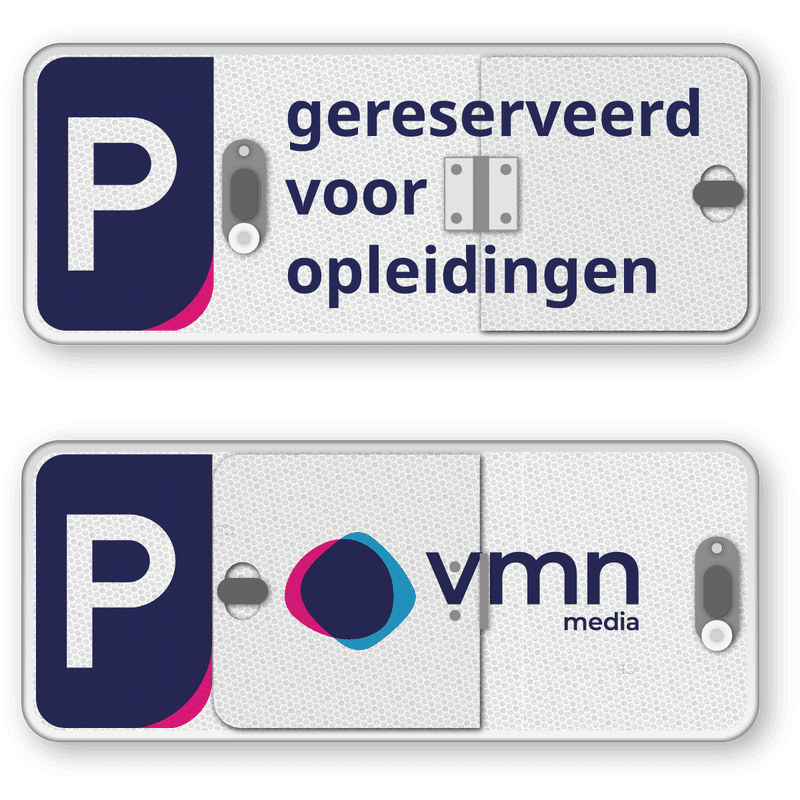 Klapbord 500x200mm met 2 standen en eigen ontwerp - reflecterend