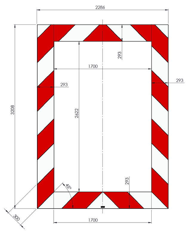 Kaderrand NL 2286x3208x293 rood/wit Silca/VPD | Klasse 3