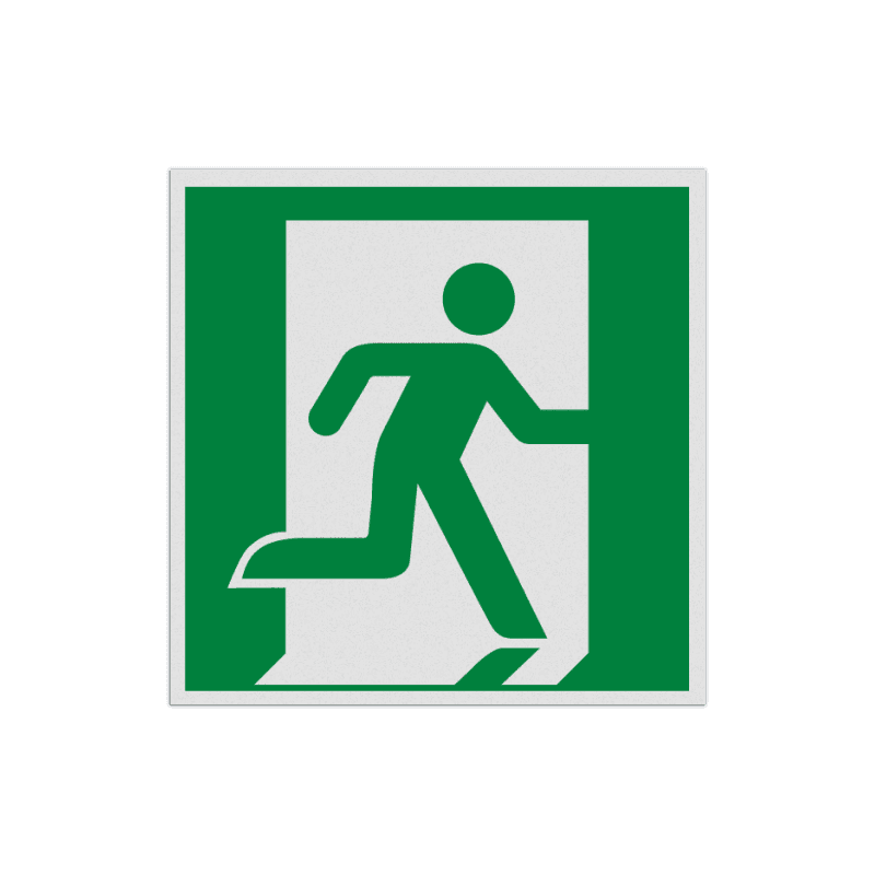 Vluchtroute bord – Nooduitgang rechts