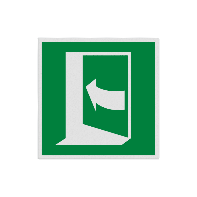 Vluchtroute bord – Nooduitgang Deur opent door links te drukken