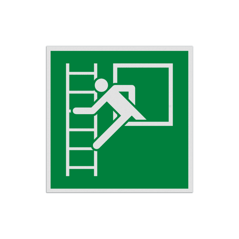 Vluchtroute bord – Vluchtraam met brandladder