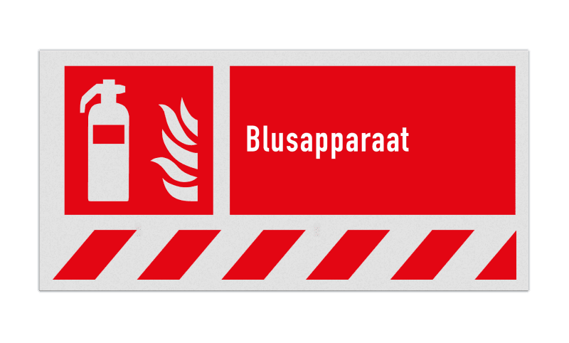 Brand bord met pictogram en tekst Blusapparaat