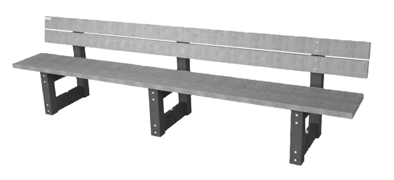 Banc public avec dossier - Bicolore - Modèle London XL