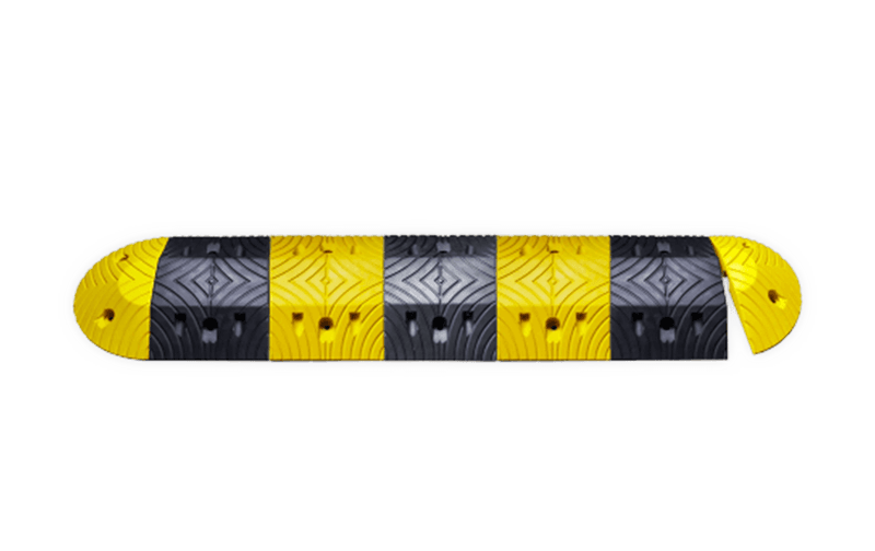 Ralentisseur en caoutchouc jaune/noir – 70 mm – 5 à 10 km/h