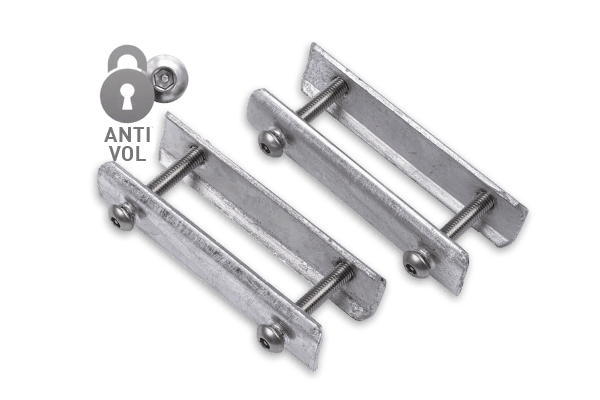 Jeu de supports de fixation pour clôture en acier - ANTI-VOL (jeu de 2 pièces)