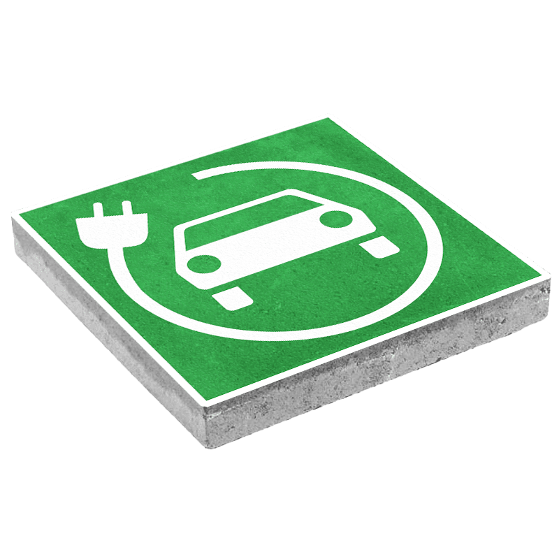 Dalle de signalisation pour borne de recharge – 300 x 300 mm