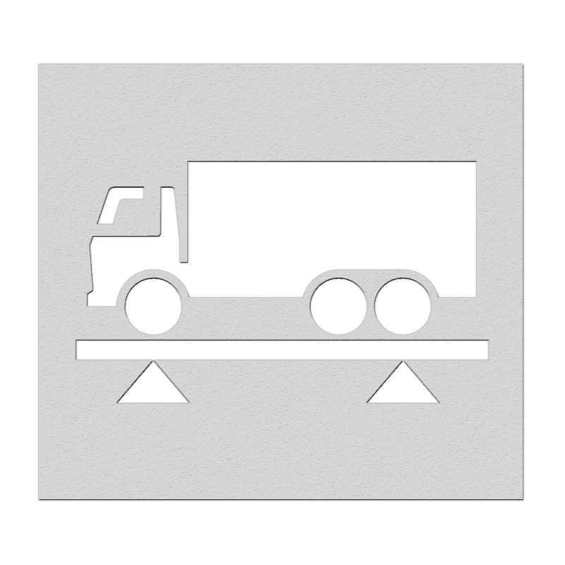 Pochoir zone de pesée camion - plusieurs dimensions