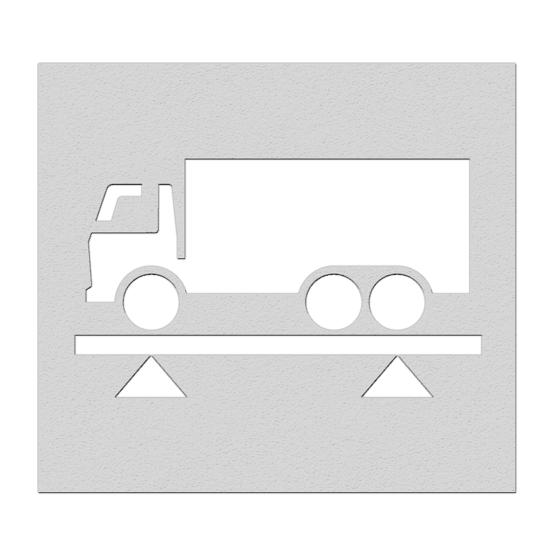 Wegmarkering spuitmal PVC (5mm) - Sjabloon weegbrug