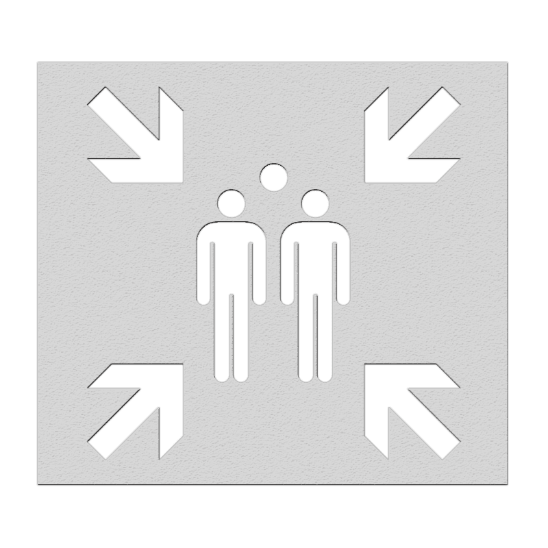 Pochoir point de rassemblement - plusieurs dimensions