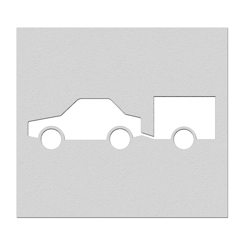Pochoir voiture avec remorque - plusieurs dimensions