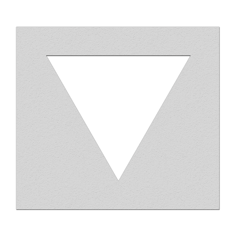 Pochoir triangle cédez le passage - plusieurs dimensions