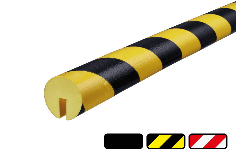 Randbescherming kunststof - stootrand met sleuf voor scherpe randen - Ø40mm type B