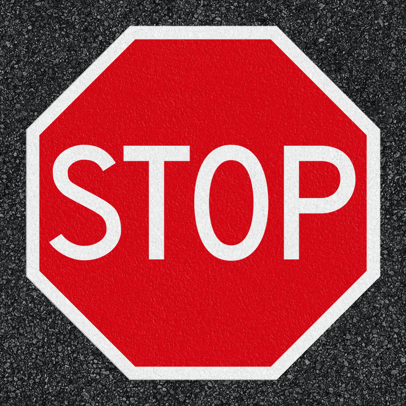 Marquage thermoplastique STOP - plusieurs dimensions