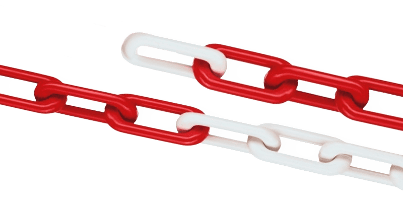 Chaîne en acier galvanisé rouge/blanc pour délimitation extérieure