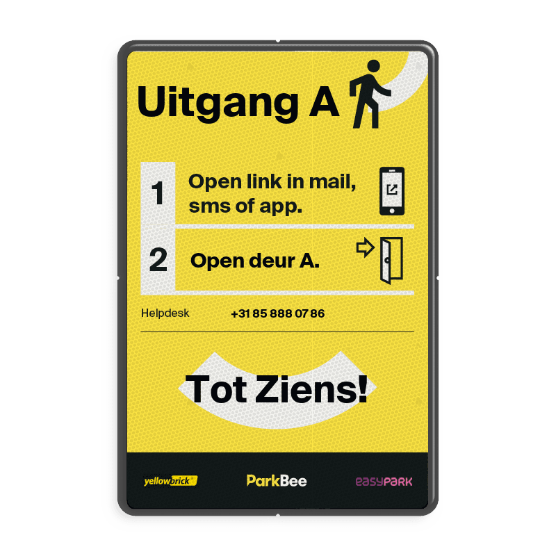 Informatiebord Uitgang + tekst - 2:3 - ParkBee