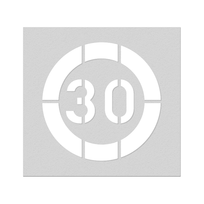Pochoir 30km/h pour marquage au sol - plusieurs dimensions