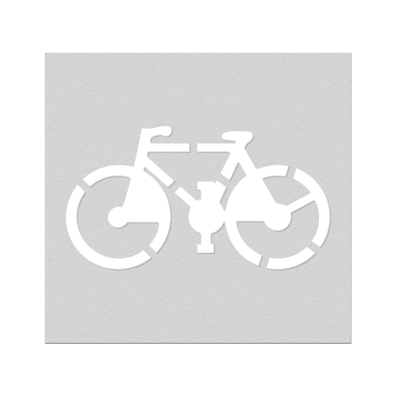 Wegmarkering spuitmal PVC (5mm) - Sjabloon fiets