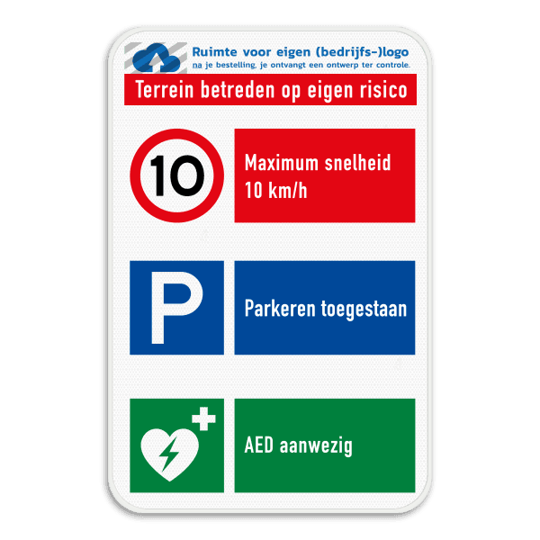 Terreinbord met 3 pictogrammen