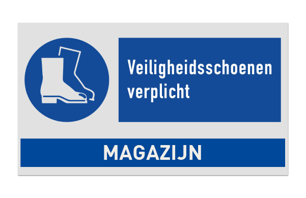 Veiligheidsbord voor magazijn met 1 pictogram + banner