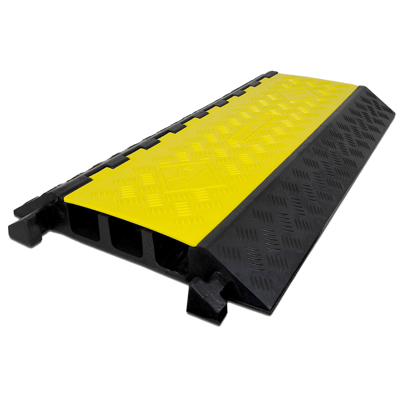 Kabeldrempel met 3 kanalen - rubber - tot 55mm - 900x590x75mm
